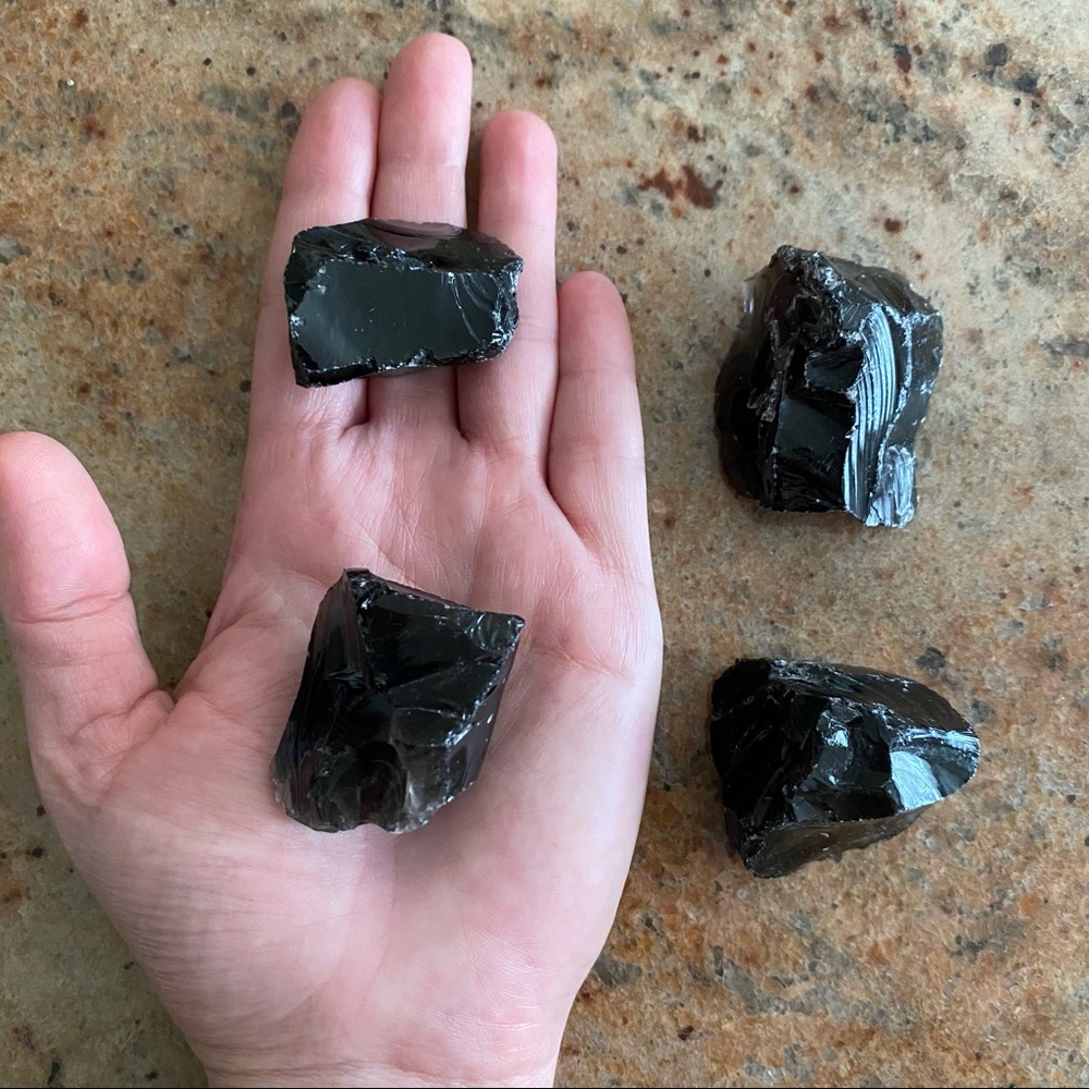 Raw Obsidian Chunk Small (grounding protection stone)